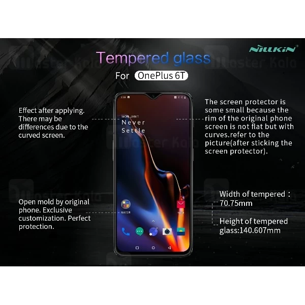 محافظ صفحه شیشه ای تمام صفحه نیلکین هواوی OnePlus 6T XD CP+ Max