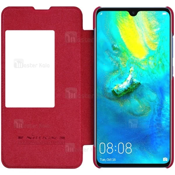 کیف چرمی هوشمند نیلکین هواوی Huawei Mate 20 X Nillkin Qin Leather Case