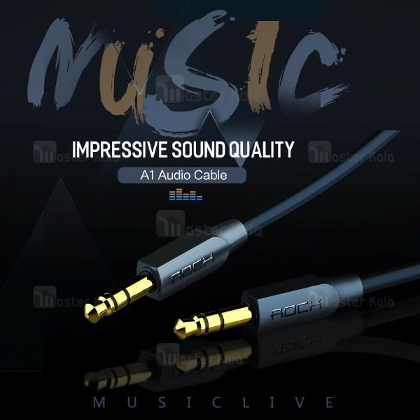 کابل انتقال صدا Aux راک Rock RAU0602 Audio Cable به طول 2 متر