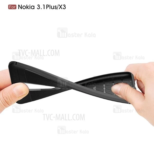 قاب محافظ ژله ای طرح چرم Nokia 3.1 Plus مدل Auto Focus