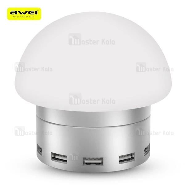هاب شارژ و چراغ خواب Awei C-910 LED LAMP 6 Port USB Desktop Charger