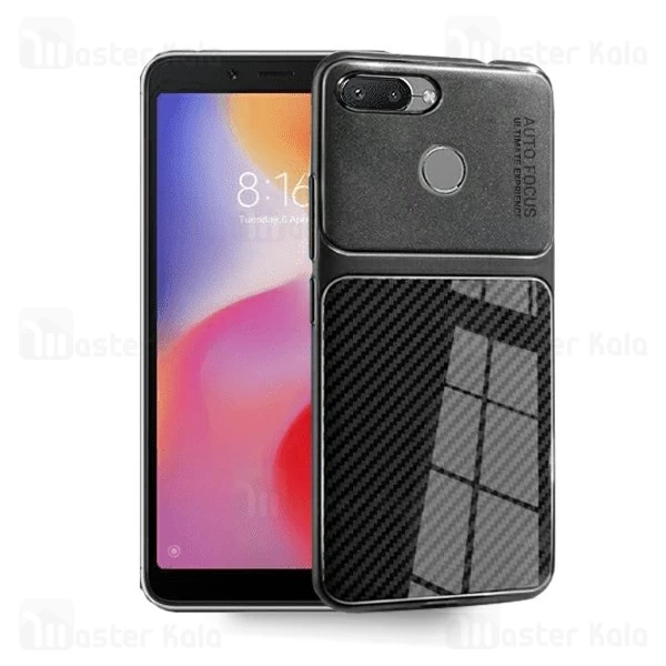 قاب محافظ طرح چرم Xiaomi Redmi 6 / Redmi 6A Auto Focus Fiber Carbon Case