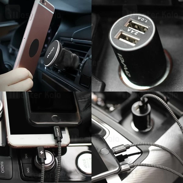 کیت اتومبیل Awei X10 Kit Car Charging 3 in 1