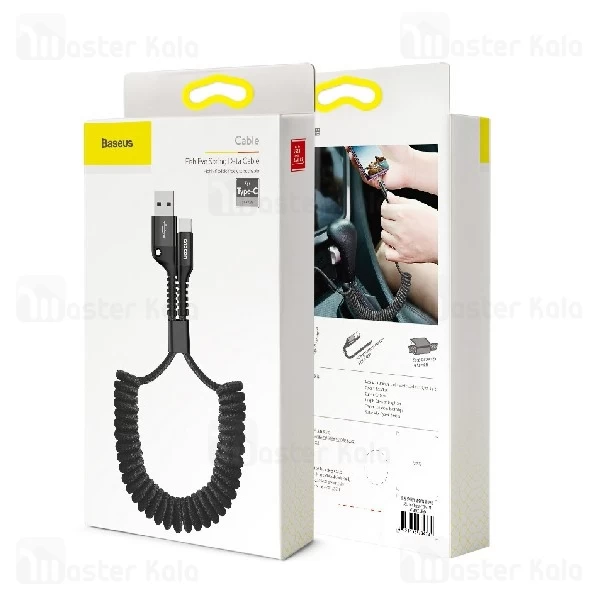 کابل Type C بیسوس Baseus Fish Eye Spring طراحی تلفنی با توان 2 آمپر