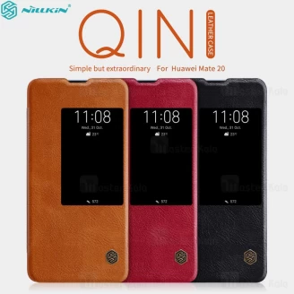 کیف چرمی هوشمند نیلکین هواوی Huawei Mate 20 Nillkin Qin Leather Case