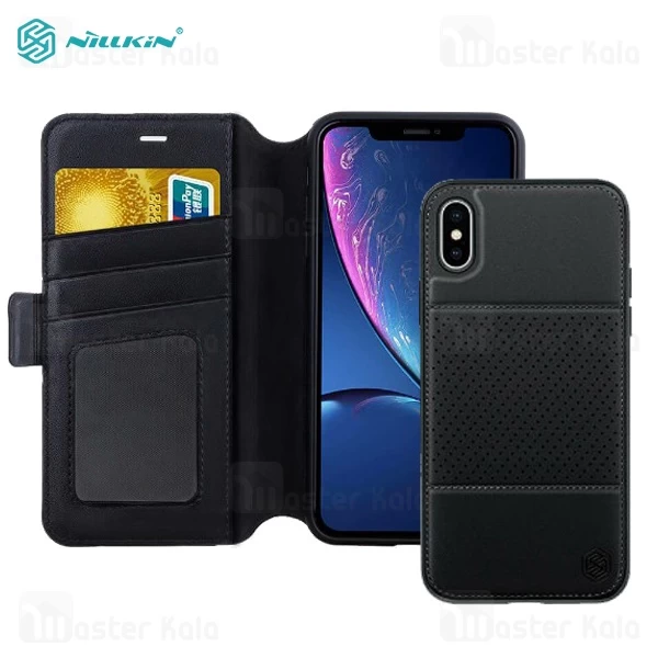 کیف و قاب چرمی دو تکه نیلکین آیفون Apple iPhone XS Max Nillkin Folio magnetic
