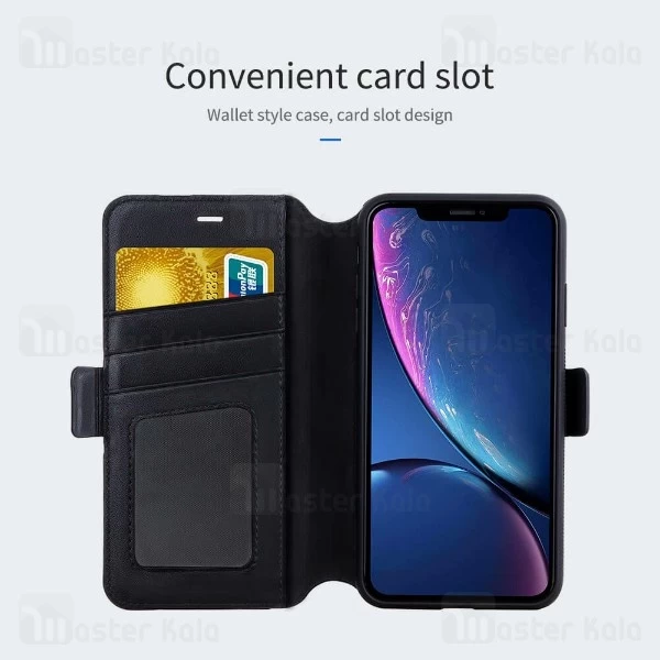 کیف و قاب چرمی دو تکه نیلکین آیفون Apple iPhone XS Max Nillkin Folio magnetic