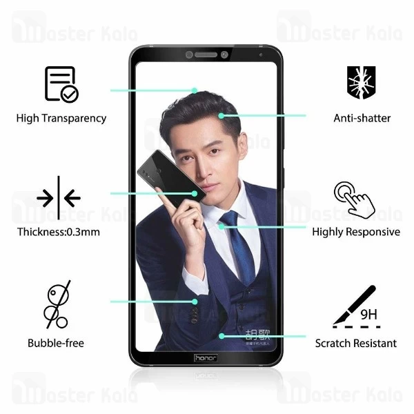 محافظ صفحه شیشه ای تمام صفحه تمام چسب TT برای Huawei Honor Note 10