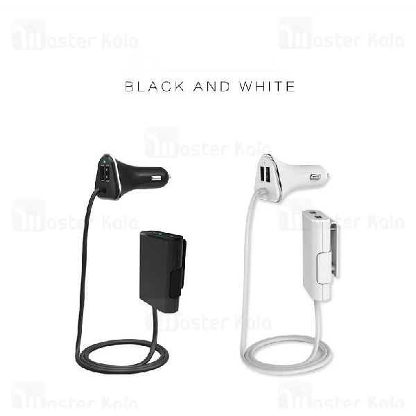 شارژر فندکی و هاب 4 پورت Awei C-400 Car Charger 4 Port با توان 9.6 آمپر