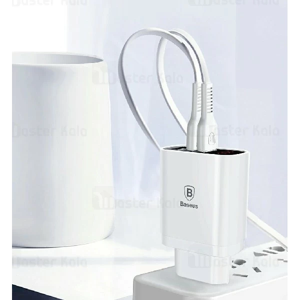 آداپتور شارژر 3 پورت بیسوس Baseus Mirror Travel Charger با توان 3.4 آمپر