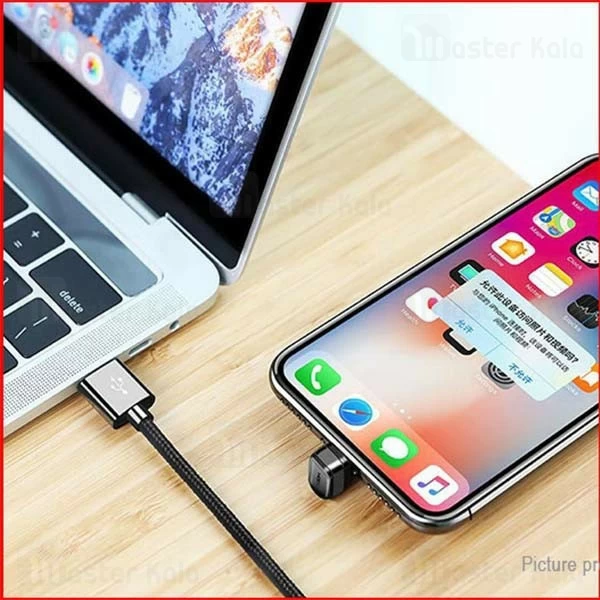 کابل شارژ لایتنینگ راک ROCK U-shaped Metal RCB0583 با توان 2.1 آمپر