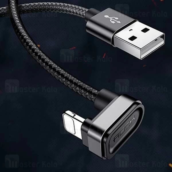 کابل شارژ لایتنینگ راک ROCK U-shaped Metal RCB0583 با توان 2.1 آمپر