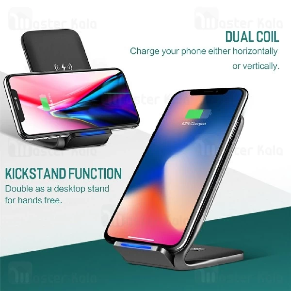 شارژر وایرلس 10 وات راک Rock W3 Quick Wireless Charger Stand DT-618