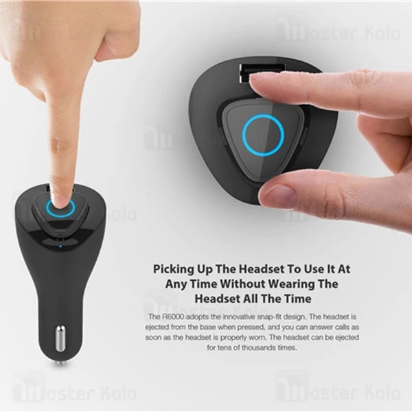 هندزفری و شارژر فندکی Roman R6000 Bluetooth Headset Car Charger
