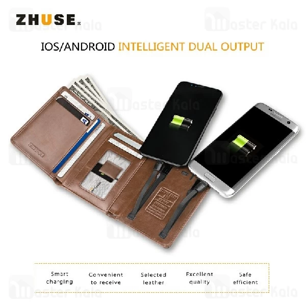 پاوربانک 4000 میلی آمپر و کیف چرمی Zhuse Universe Series ZS-PB-018 4000mAh
