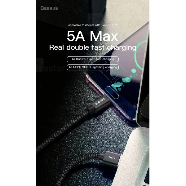 کابل Type C سوپر شارژ بیسوس Baseus Double Fast Charging توان 5 آمپر