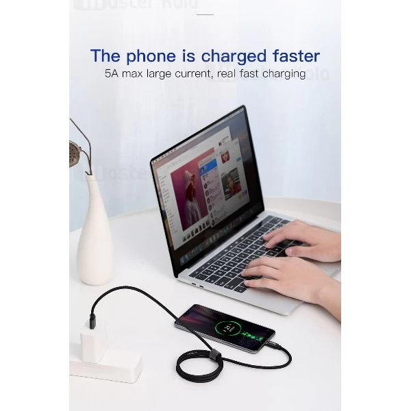 کابل Type C سوپر شارژ بیسوس Baseus Double Fast Charging توان 5 آمپر