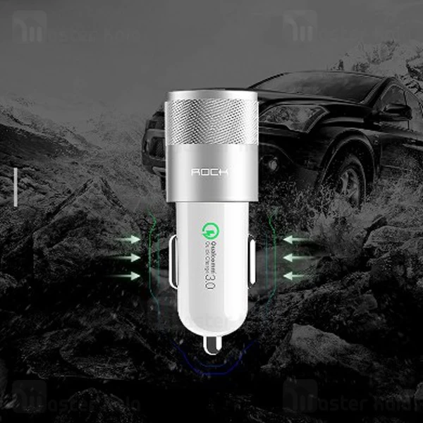 شارژ فندکی دو پورت فست شارژ راک Rock H5 PD CC003 QC 3.0 با پورت تایپ سی