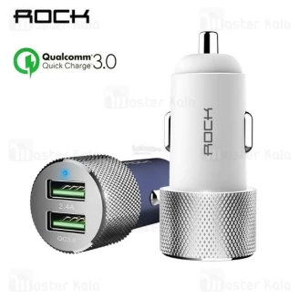 شارژر فندکی دو پورت فست شارژ راک Rock RCC0130 Sitor Car Charger QC 3.0