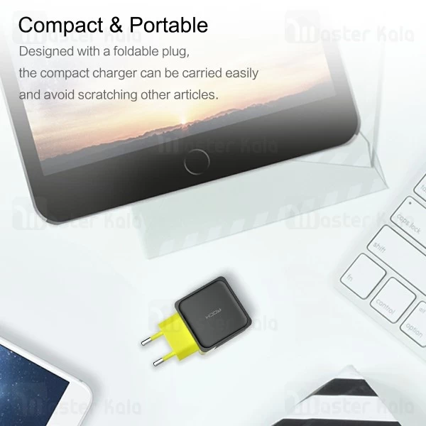 آداپتور شارژر 2 پورت راک اسپیس Rock Space RWC0239 Sugar Travel Charger