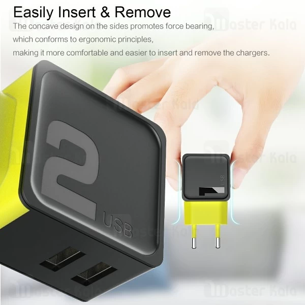 آداپتور شارژر 2 پورت راک اسپیس Rock Space RWC0239 Sugar Travel Charger