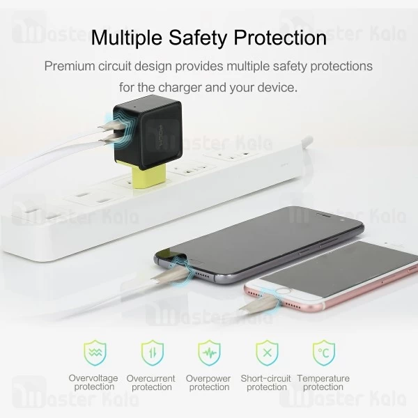 آداپتور شارژر 2 پورت راک اسپیس Rock Space RWC0239 Sugar Travel Charger