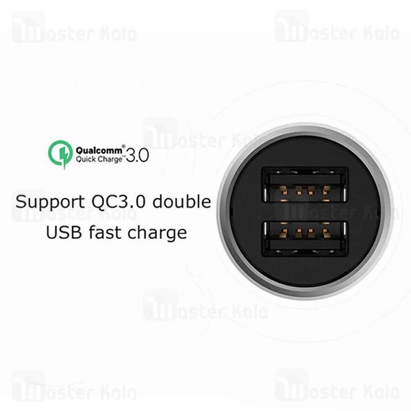 شارژر فندکی سه پورت شیائومی Xiaomi Zmi CZCDQ02ZM QC3.0 با پورت تایپ سی