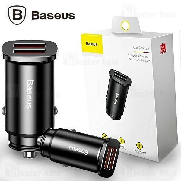 شارژر فندکی فست شارژ 2 پورت بیسوس Baseus CCALL-DS01 30W Max Dual QC3.0