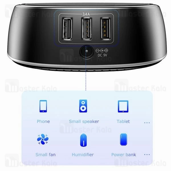 شارژر وایرلس و هاب 3 پورت بیسوس Baseus Star 2 in 1 Desktop Wireless