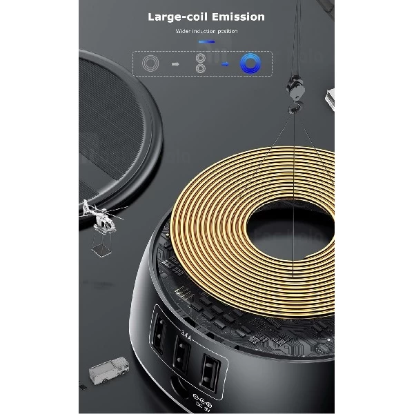 شارژر وایرلس و هاب 3 پورت بیسوس Baseus Star 2 in 1 Desktop Wireless