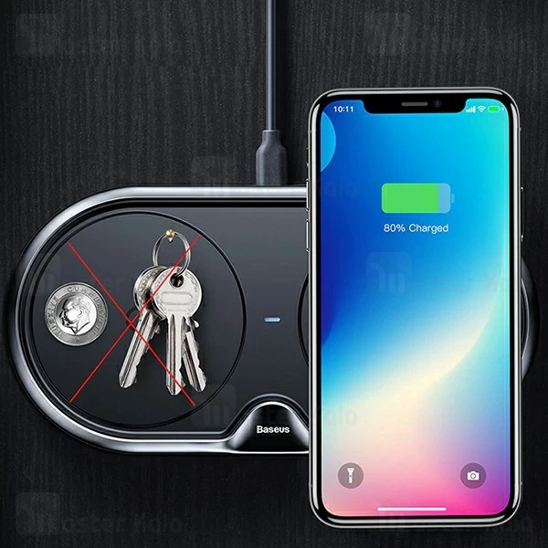 شارژر وایرلس 20 وات بیسوس Baseus Dual Wireless شارژ همزمان دو دستگاه
