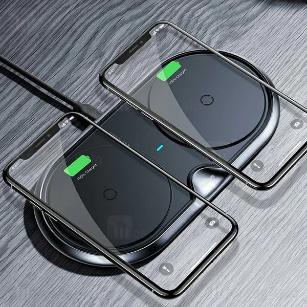 شارژر وایرلس 20 وات بیسوس Baseus Dual Wireless شارژ همزمان دو دستگاه