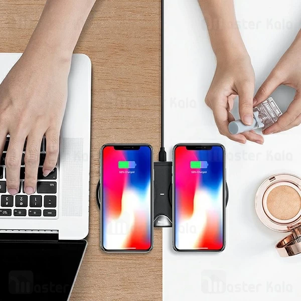 شارژر وایرلس 20 وات بیسوس Baseus Dual Wireless شارژ همزمان دو دستگاه