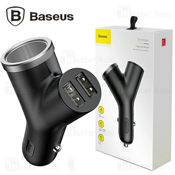 شارژر فندکی 2 پورت بیسوس Baseus Y Type Dual USB And Cigarette
