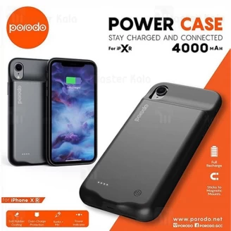 بک کاور و پاوربانک 4000 میلی آمپر پرودو Porodo PD-XRBC مناسب آیفون XR