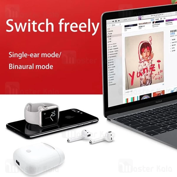 هدست بلوتوث دوتایی طرح ایرپاد ارلدوم Earldom ET-BH17 مناسب آیفون و اندروید