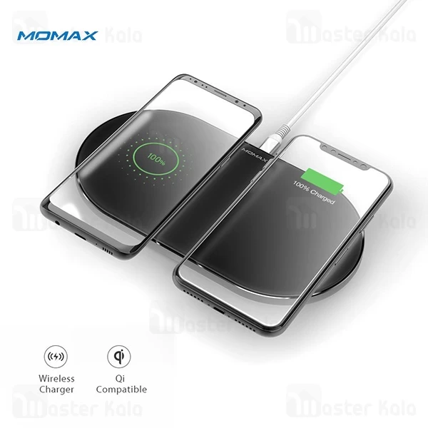 شارژر وایرلس 20 وات مومکس MoMax UD10 قابلیت شارژ همزمان دو دستگاه