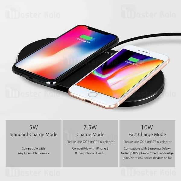 شارژر وایرلس 20 وات مومکس MoMax UD10 قابلیت شارژ همزمان دو دستگاه