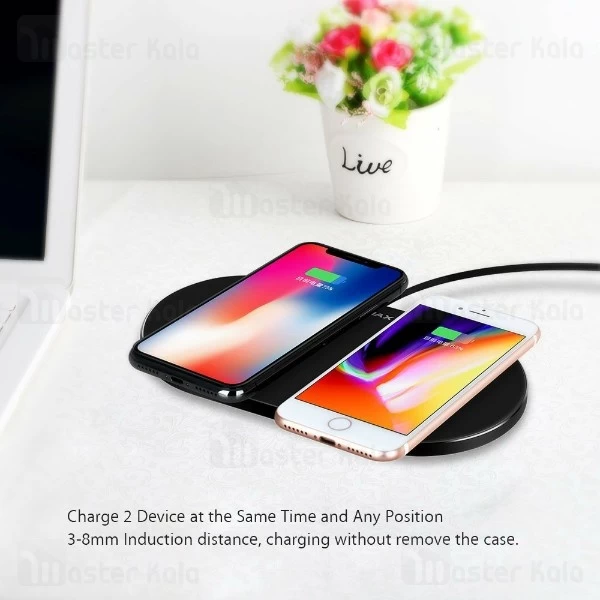 شارژر وایرلس 20 وات مومکس MoMax UD10 قابلیت شارژ همزمان دو دستگاه