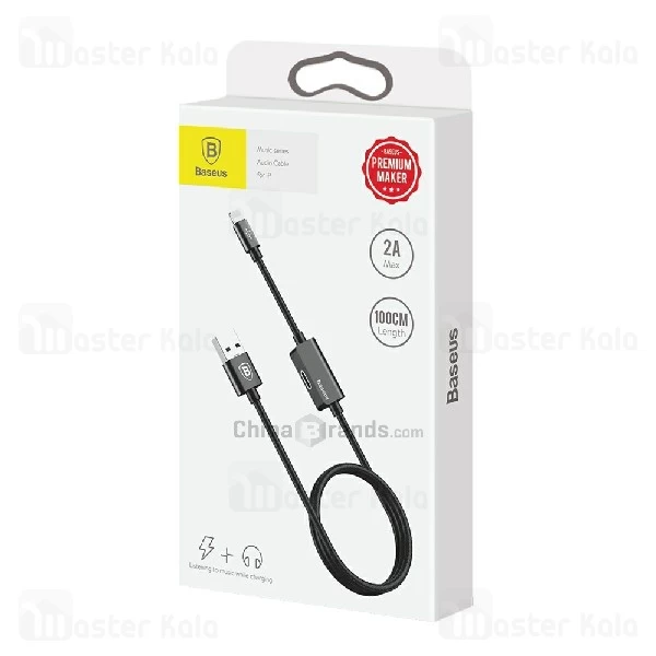 کابل لایتنینگ بیسوس Baseus Music Audio قابلیت اتصال هندزفری و توان 2 آمپر