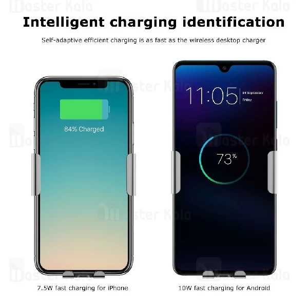 پایه نگهدارنده و شارژر وایرلس بیسوس Baseus Smart Vehicle Bracket Car