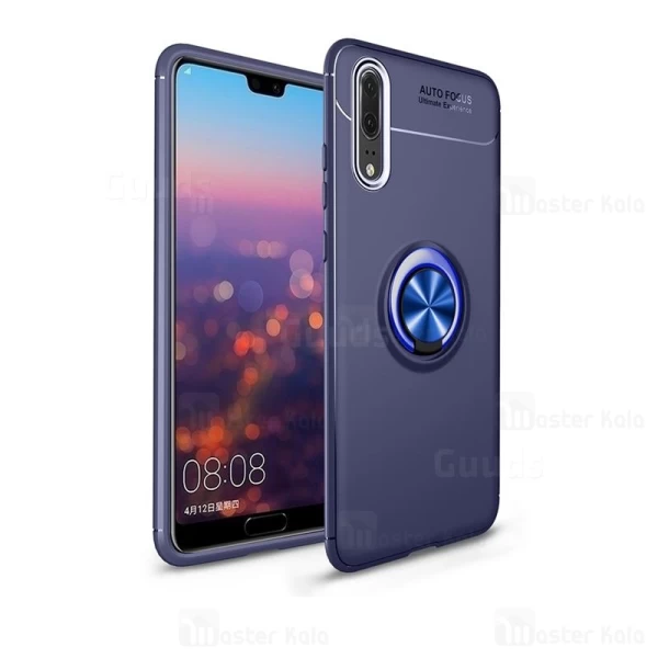 قاب محافظ ژله ای طرح چرم انگشتی Becation Auto Focus Magnetic Ring Case Huawei P20 Pro