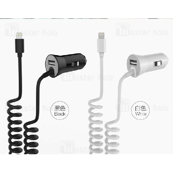 شارژر فندکی جویروم Joyroom JR-C103 با کابل لایتنینگ متصل و توان 2.4 آمپر