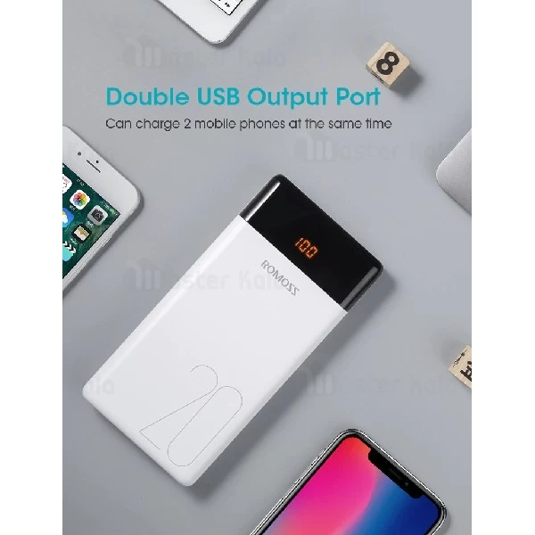 پاوربانک 20000 روموس Romoss LT20 Dual Port Output دارای سه پورت ورودی