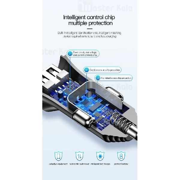 شارژر فندکی توتو TOTU DCCL-06 Charger با کابل متصل سه سر و توان 3.4 آمپر