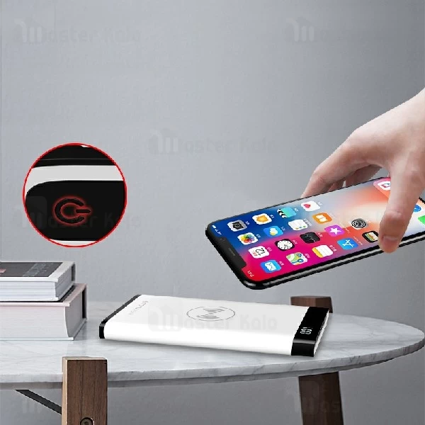 پاوربانک وایرلس 8000 میلی آمپر توتو TOTU PB06 Power Bank با کابل دوکاره