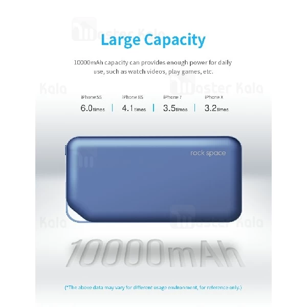 پاوربانک 10000 میلی آمپر راک اسپیس Rock Space P43 با گارانتی یکساله