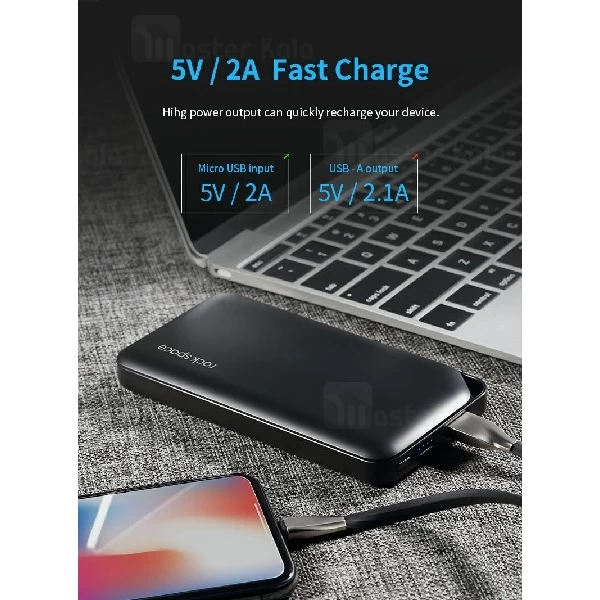 پاوربانک 10000 میلی آمپر راک اسپیس Rock Space P43 با گارانتی یکساله