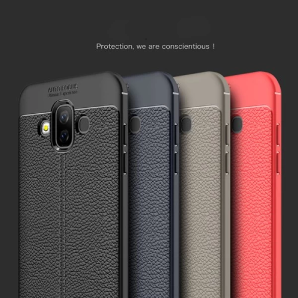 قاب محافظ ژله ای طرح چرم Samsung Galaxy J7 Duo مدل Auto Focus