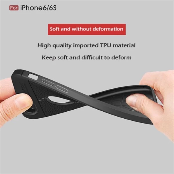 قاب محافظ ژله ای طرح چرم Apple iPhone 6/6s مدل Auto Focus